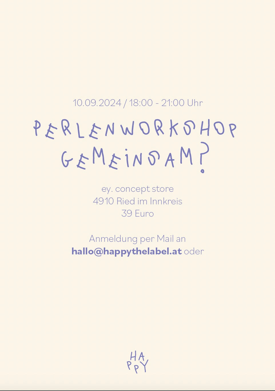 Perlenworkshop gemeinsam? Mit Laura von happythelabel                                                                            am 26.09.2024 / 18:00 - 21:00