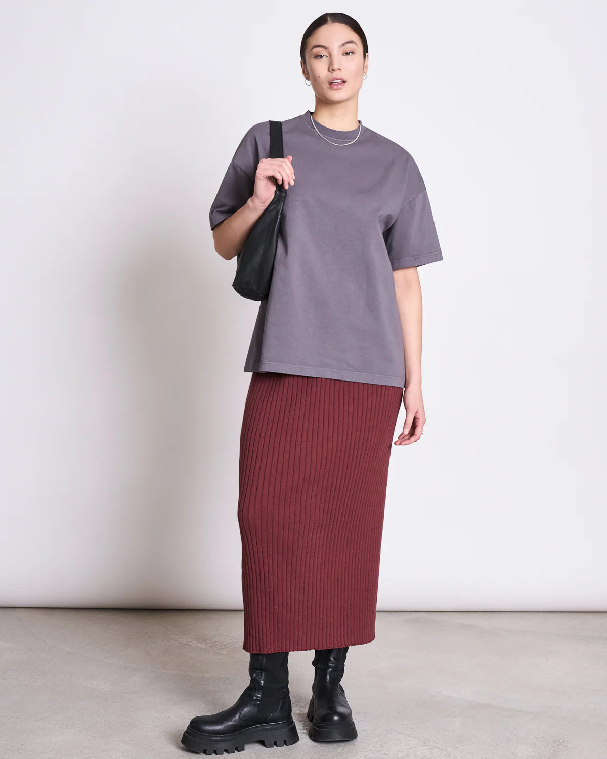 Midi Knit Skirt Ebba GOTS