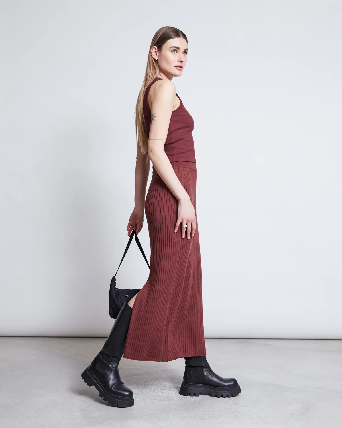 Midi Knit Skirt Ebba GOTS