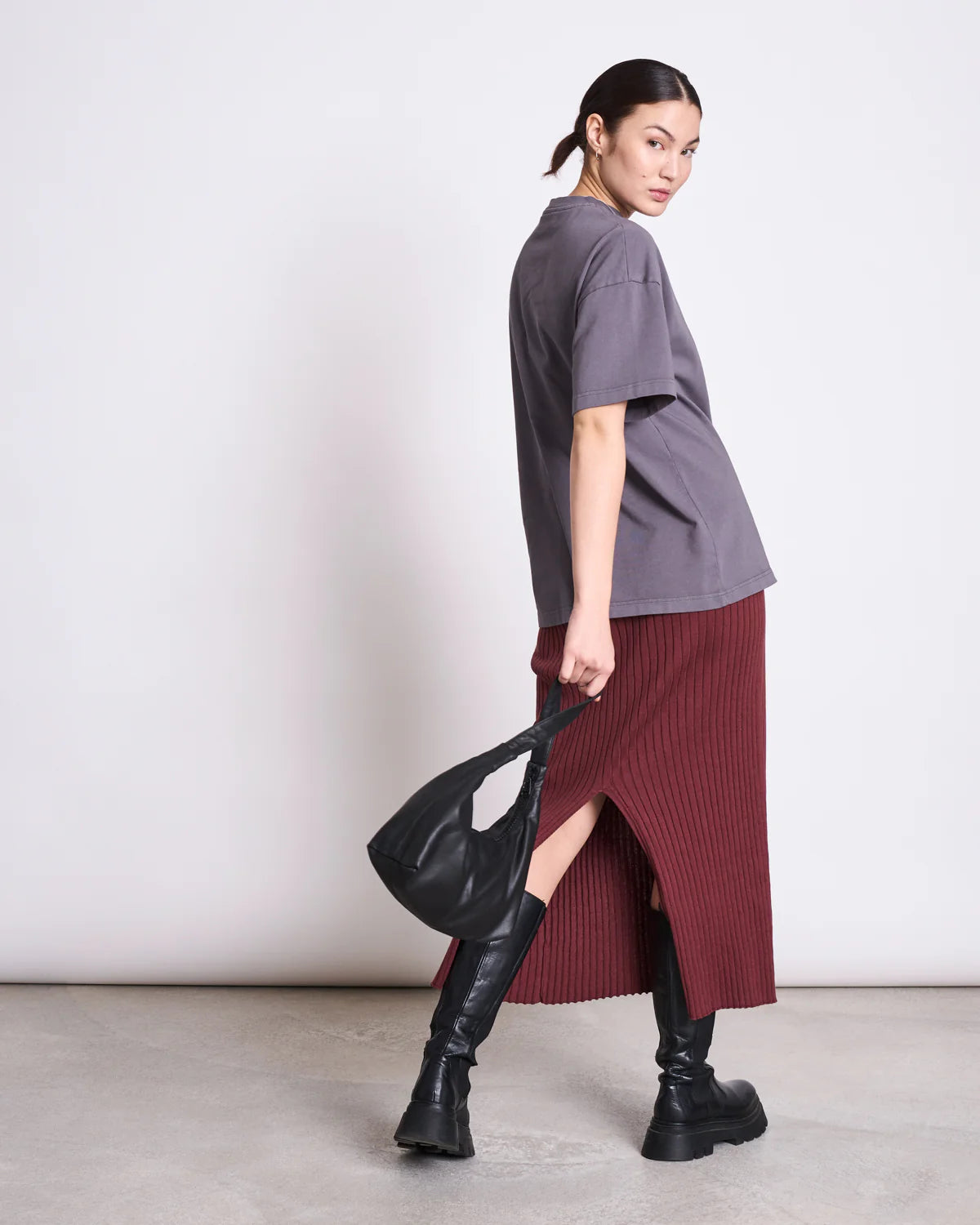 Midi Knit Skirt Ebba GOTS