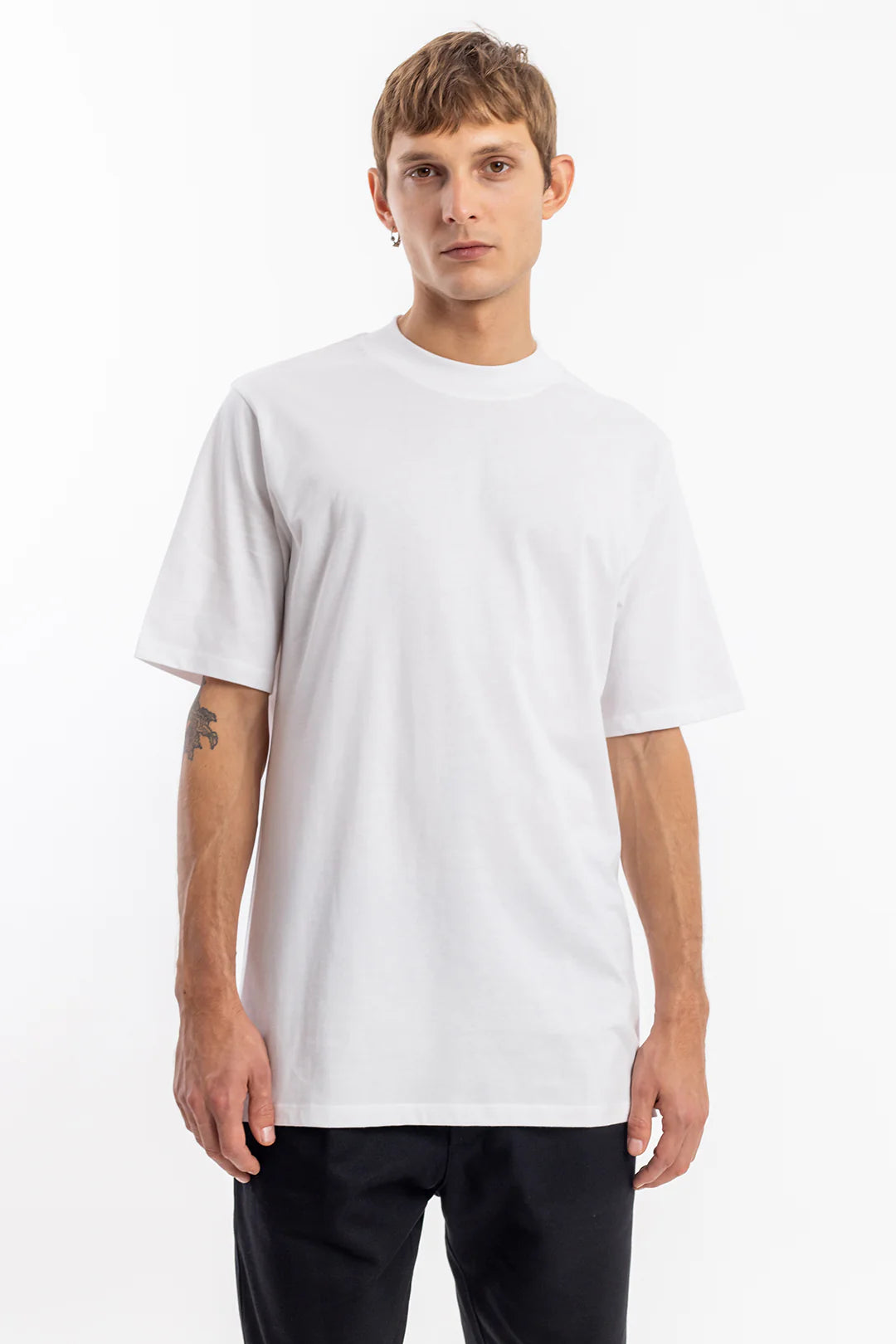 T-Shirt mit breitem Kragen Bio Baumwolle - Weiß - Unisex