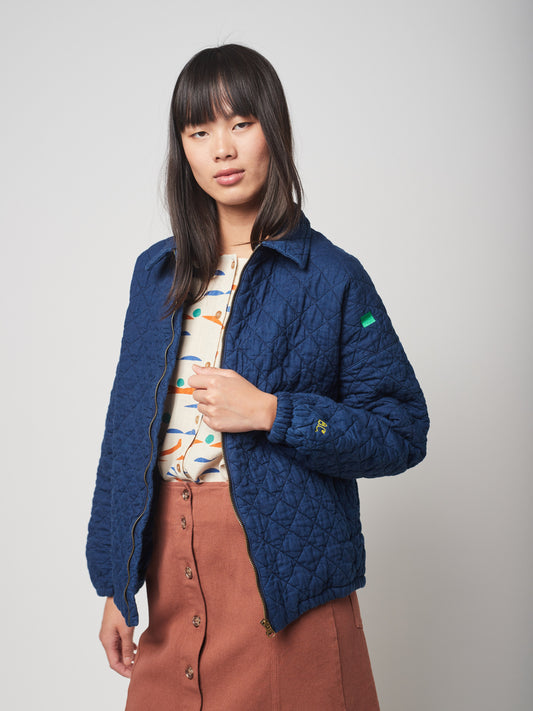 Indigo Blue Zip Bomber